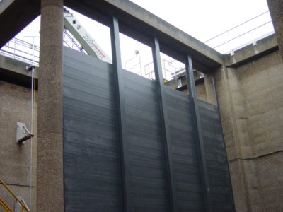 FRP baffle wall Fiberglass Fabrication by Liberty Pultrusions.