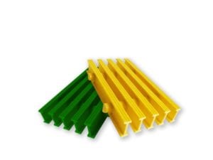 Pultruded fiberglass grating sold by Liberty Pultrusions.